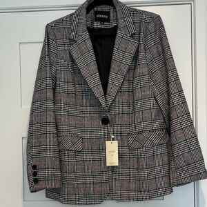 Ebossy Plaid Blazer Jacket, M